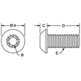 13-8316 - M8 x 16.00mm Button Head Socket Cap Screw (BHSCS)