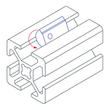 13034 - M8 Self-Aligning Roll-in T-Nut with Ball Spring