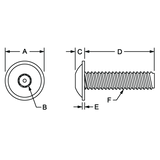 3603 - 1/4-20 x .500" Flanged Button Head Socket Cap Screw (FBHSCS)