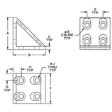 40-4338 - 40 Series 8 Hole - Gusseted Inside Corner Bracket
