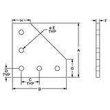 40-4351 - 40 Series 5 Hole - 90 Degree Angled Flat Plate