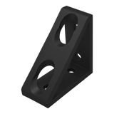 4336-BLACK - 15 Series 4 Hole - Tall Gusseted Inside Corner Bracket