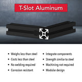 1010-BLACK - 1.00” X 1.00” T-Slotted Profile - Four Open T-Slots
