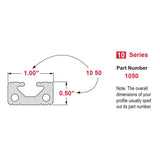1050 - 1.00” X 0.50” T-Slotted Profile - Single Open T-Slot
