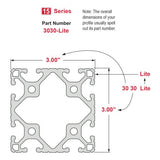 3030-Lite -3.00" X 3.00" Lite T-Slotted Profile - Eight Open T-Slots