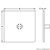 12305 - 20 Series End Cap with Molded Push-In Stem