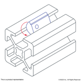 13037 - 1/4-20 Self-Aligning Roll-in T-Nut with Ball Spring