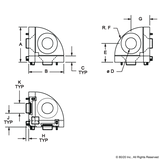 14112 - 30 Series 3 Way - Rounded Corner Bracket **40% CLEARANCE APPLIED AT CHECKOUT**