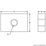 14122 - Threaded Plate  9 X 9 X 3 M5 Clear Zinc