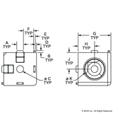 14135 - 10 & 25 Series 3 Way - Light Squared Corner Connector
