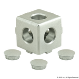 14135 - 10 & 25 Series 3 Way - Light Squared Corner Connector