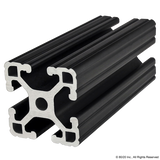 1515-LITE-BLACK - 1.5” X 1.5” Lite T-Slotted Profile - Four Open T-Slots