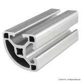 1517-LS - 1.50” X 1.50” Lite Smooth Surface Quarter Round T-Slotted Profile - Two Open T-Slots