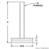 2186 - 1/4-20 Economy Furniture Glide