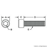 3082 - 1/4-20 x 2.500" Socket Head Cap Screw (SHCS)
