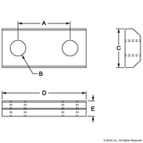 3085 - 10 Series 10-32 Double Anchor Slide-in T-Nut