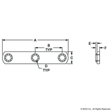 3287 - 1/4-20 Triple Slide-in Economy T-Nut