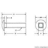 3290 - 5/16-18 x 2.000" Slide-In Flanged Economy T-Slot Stud”