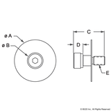 3500 - Bolt Assembly: (2) 3/8 x 3/8” Shoulder Bolt with (2) Small Thrust Washer and (2) Large Thrust Washer