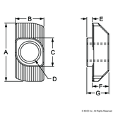 3933 - 15 Series 1/4-20 Standard Drop-in T-Nut