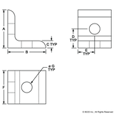 4119-BLACK - 10 Series 2 Hole - Inside Corner Bracket