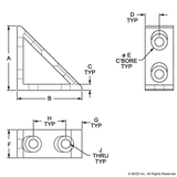 4136 - 10 Series 4 Hole - Tall Gusseted Inside Corner Bracket