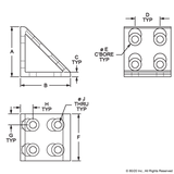 4138 - 10 Series 8 Hole - Gusseted Inside Corner Bracket