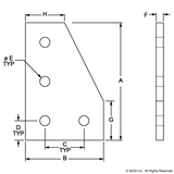 4150 - 10 Series 4 Hole - 90 Degree Angled Flat Plate