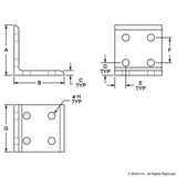 4304 - 15 Series 8 Hole - Inside Corner Bracket