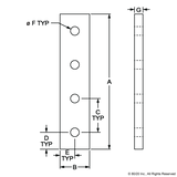 4305 - 15 Series & Ready Tube 4 Hole - Straight Flat Plate