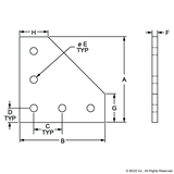 4351 - 15 Series & Ready Tube 5 Hole - 90 Degree Angled Flat Plate