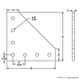 4352 - 15 Series 7 Hole - 90 Degree Angled Squared Flat Plate