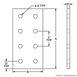 4365 - 15 Series 8 Hole - Rectangular Flat Plate