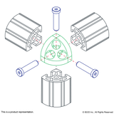 4441 - 15 Series 3 Way - Rounded Corner Connector