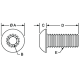 11-6312 M6 x 12.00mm Button Head Socket Cap Screw (BHSCS)