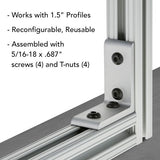 4301 - 15 Series & Ready Tube 4 Hole - Tall Inside Corner Bracket