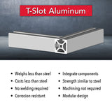 1002-S - 1” X 1” Smooth Surface T-Slotted Profile - Two Adjacent Open T-Slots