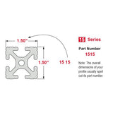 1515-BLACK - 1.50” X 1.50” T-Slotted Profile - Four Open T-Slots