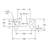 1575 - ﻿1.5” X .75” T-Slotted Extrusion