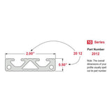 2012 - 2.00” X .50” T-Slotted Profile - Two Adjacent Open T-Slots