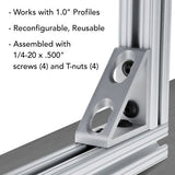 4136 - 10 Series 4 Hole - Tall Gusseted Inside Corner Bracket