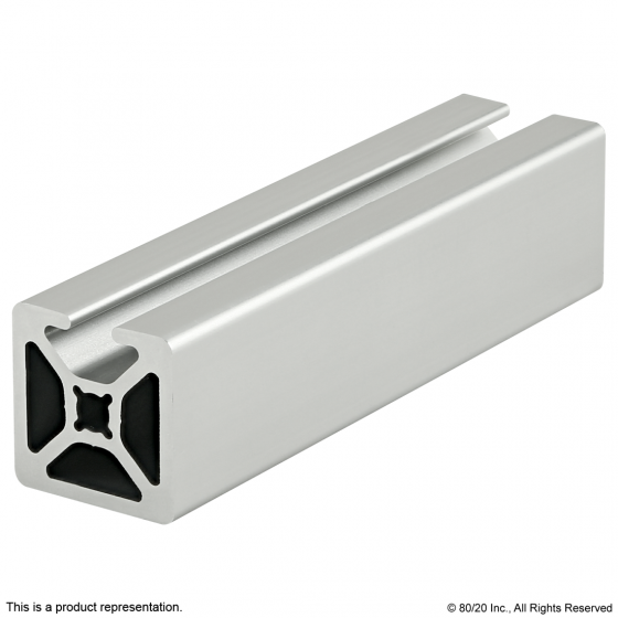 1001-S - 1” X 1” Smooth Surface T-Slotted Profile - Single Open T-Slot