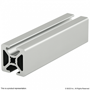 1004-S - 1.00” X 1.00” Smooth Surface T-Slotted Profile - Two Opposite Open T-Slots