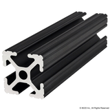 1010-BLACK - 1.00” X 1.00” T-Slotted Profile - Four Open T-Slots