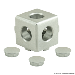 14135 - 10 & 25 Series 3 Way - Light Squared Corner Connector