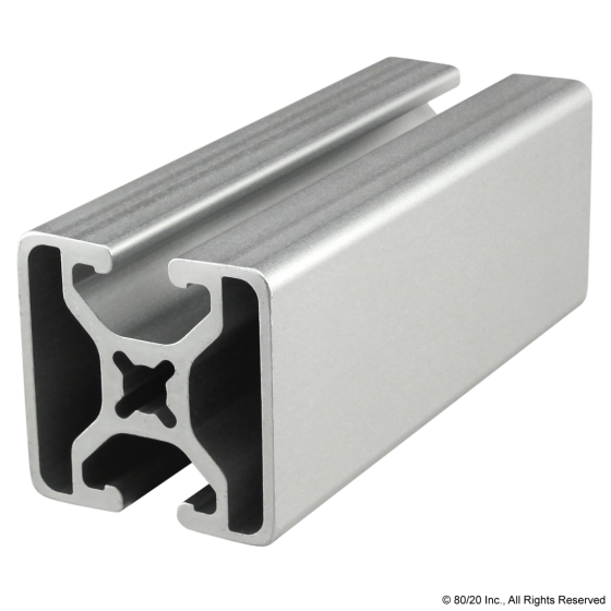 1504-LS - 1.5” X 1.5” Lite Smooth Surface T-Slotted Profile - Two Opposite Open T-Slots