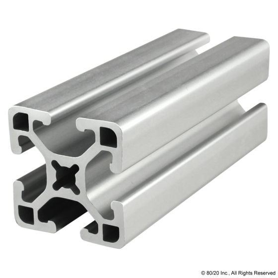 1515-LS - 1.5” X 1.5” Lite Smooth Surface T-Slotted Profile - Four Open T-Slots