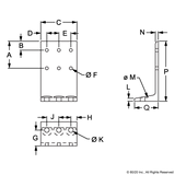 2415 - 15 Series 1.5" Economy Floor Mount Base Plate