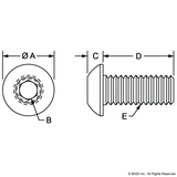 3104 - 5/16-18 x .500" Button Head Socket Cap Screw (BHSCS