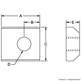 3201 - 15 Series 10-32 Standard Slide-in T-Nut